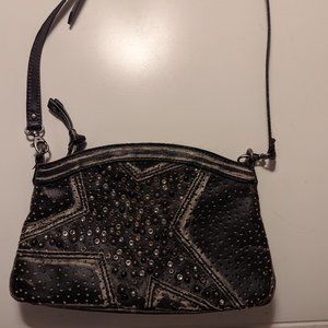 Frye black purse with studs, 10" x 7"